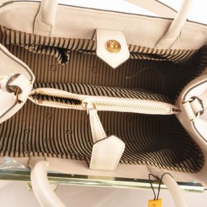 Fendi Fall Winter 2012 2Jours Saffiiano Leather Tote Bag 8BH250S Offwhite