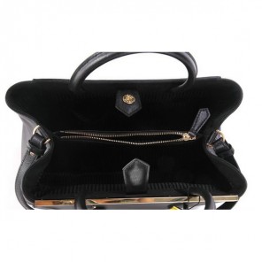 Fendi Fall Winter 2012 2Jours Black Original Leather Tote Bag F001
