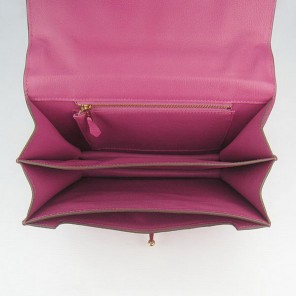Hermes Stirrup Shoulder Bag Peach Calfskin Gold