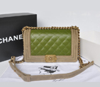 2013 Boy Chanel Flap Shoulder Bag Original Nubuck Leather A67086 Darkgreen