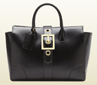 2013 Gucci lady buckle black leather top handle bag 323650 BNN0T 1000