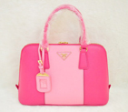 2013 PRADA Saffiano Leather Two Handle Bag 0837 in Rose with Peach pink