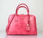 2013 PRADA Shiny Leather Two Handle Bag 0837 in Peach
