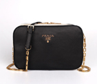 2013 Prada Calf Leather Mini shoulder Messenger Bag 2455 in Black with white