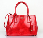 2013 Prada Polished leather Tote Bag 1801 in Red