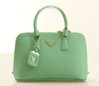 2013 Prada Saffiano Leather 33CM Two Handle Bag 0837 in Apple green