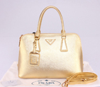 2013 Prada Saffiano Leather 33CM Two Handle Bag 0837 in Gold