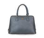 2013 Prada Saffiano Leather 33CM Two Handle Bag 0837 in Gray