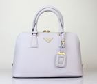 2013 Prada Saffiano Leather 33CM Two Handle Bag 0837 in Light gray