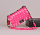 2014 Boy Chanel A67086 Flap Shoulder Bag Original Patent Leather Rose