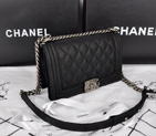 2014 Boy Chanel Flap Shoulder Bag Original Chamois Leather A67086 Black