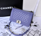 2014 Boy Chanel Flap Shoulder Bag Original Sheepskin Leather A67086 Lavender with Silver hardware