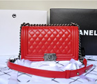 2014 Boy Chanel Flap Shoulder Bag Original Sheepskin Leather A67086 Red