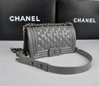 2014 Boy Chanel Flap Shoulder Bag PVC leather A67086 Gray
