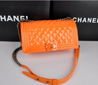 2014 Boy Chanel Flap Shoulder Bag PVC leather A67086 Orange