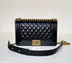 2014 Boy Chanel Flap Shoulder Bag Sheepskin Leather A67086 Black with Bronze hardware