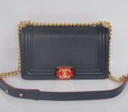 2014 Boy Chanel Flap Shoulder Bag in Calf Leather A92094 Royal A92094