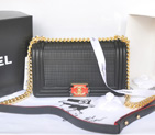 2014 Boy Chanel Flap Shoulder Bag in Original Calf Leather A92094 Black A92094