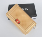 2014 Boy Chanel Matelasse Zip Around Wallet C362 Gold C362
