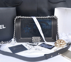 2014 Boy Chanel Star Flap Shoulder Bag Original Leather A67086 Black