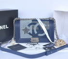 2014 Boy Chanel Star Flap Shoulder Bag Original Leather A67086 Blue
