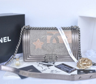 2014 Boy Chanel Star Flap Shoulder Bag Original Leather A67086 Grey