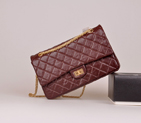 2014 Chanel 2.55 Series Falp Bag Burgundy Original leather with Gold Chain A30226
