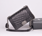 2014 Chanel Boy Flap Shoulder Bag in Original Sheepskin Leather A90191 Black A90191