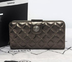 2014 Chanel C013 Matelasse Bi-Fold Wallet in Original Leather Gray
