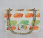 2014 Chanel Classic Flap Bag Canvas A90262 Green A90262