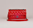 2014 Chanel Classic Flap Bag Iridescent Leather A25801 Red A25801