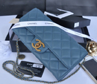 2014 Chanel Classic Flap Bag Original Leather A21908 Right Blue A21908