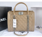 2014 Chanel Classic Original Leather shoulder and Two Handle Bag A66385 Apricot