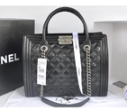 2014 Chanel Classic Original Leather shoulder and Two Handle Bag A66385 Black