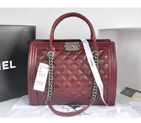 2014 Chanel Classic Original Leather shoulder and Two Handle Bag A66385 Claret