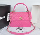 2014 Chanel Classic Top Handle Bag Original Sheepskin Leather A92236 Rose