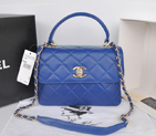 2014 Chanel Classic Top Handle Bag Original Sheepskin Leather A92236 Royal
