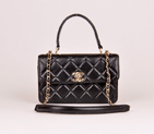 2014 Chanel Classic Top Handle Bag Sheepskin Leather A92236 Black