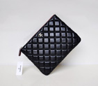 2014 Chanel Clutch Bag Black Sheepskin Leather A67781 Silver A67781