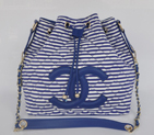 2014 Chanel Hobo Shoulder Bag Jersey and Lambskin A46622 Blue