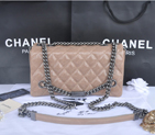 2014 Chanel Iridescent Leather Shoulder Bag A92522 Apricot