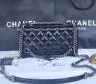 2014 Chanel Iridescent Leather Shoulder Bag A92522 Black