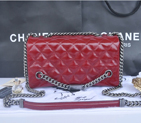 2014 Chanel Iridescent Leather Shoulder Bag A92522 Red