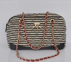 2014 Chanel Jersey and Lambskin Camera Case A32055 Black A32055