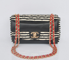 2014 Chanel Jersey and Lambskin Flap Shoulder Bag A32051 Black A32051