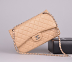 2014 Chanel Jumbo Quilted Classic Original Sheepskin leather Flap Bag A58600 Apricot in Silver A58600