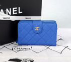 2014 Chanel Matelasse Bi-Fold Wallet Original Cannage Pattern Nubuck Leather C004 Blue