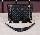 2014 Chanel Shopper Bag Sheepskin Leather A68071 Black