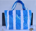 2014 Chanel Shoulder Bag Cotton Satin A66946 Blue A66946