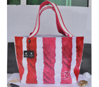 2014 Chanel Shoulder Bag Cotton Satin A66946 Red A66946